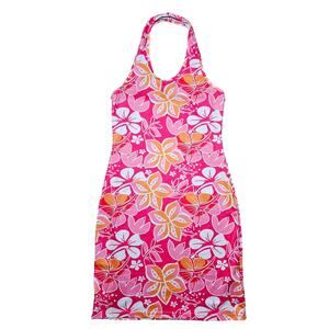 Shein Swimsuit Cover-up Pool Beach Dress Pink Orange Floral Midi Soft Stretchy